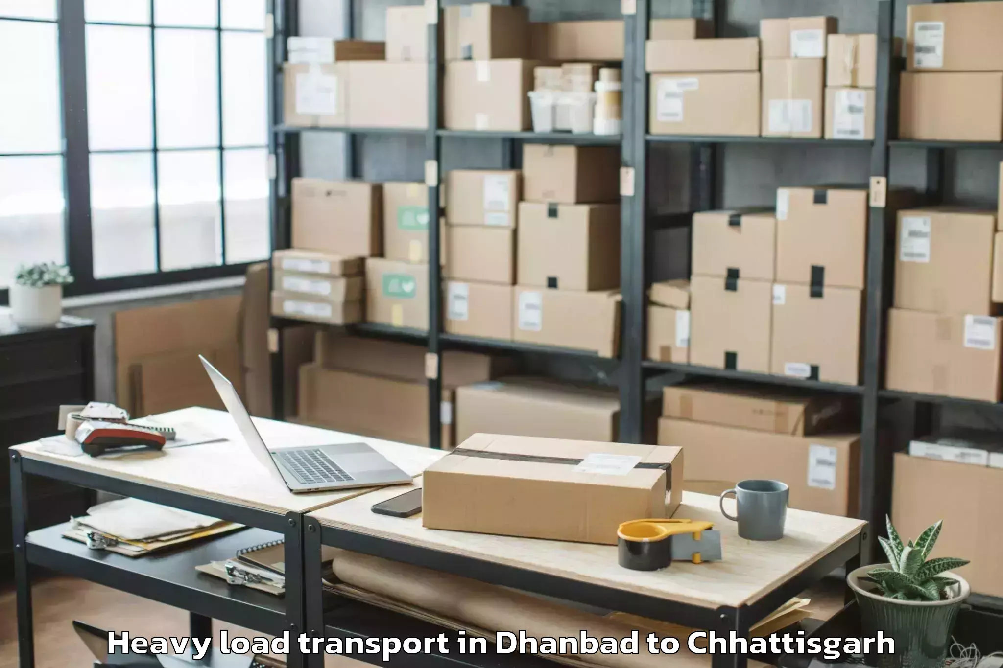 Reliable Dhanbad to Bhanupratappur Heavy Load Transport